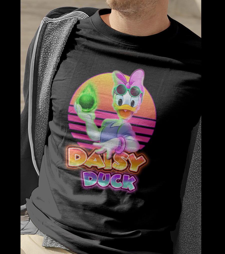 Daisy Duck Neon Glow Vintage Retro Aesthetic T-Shirt