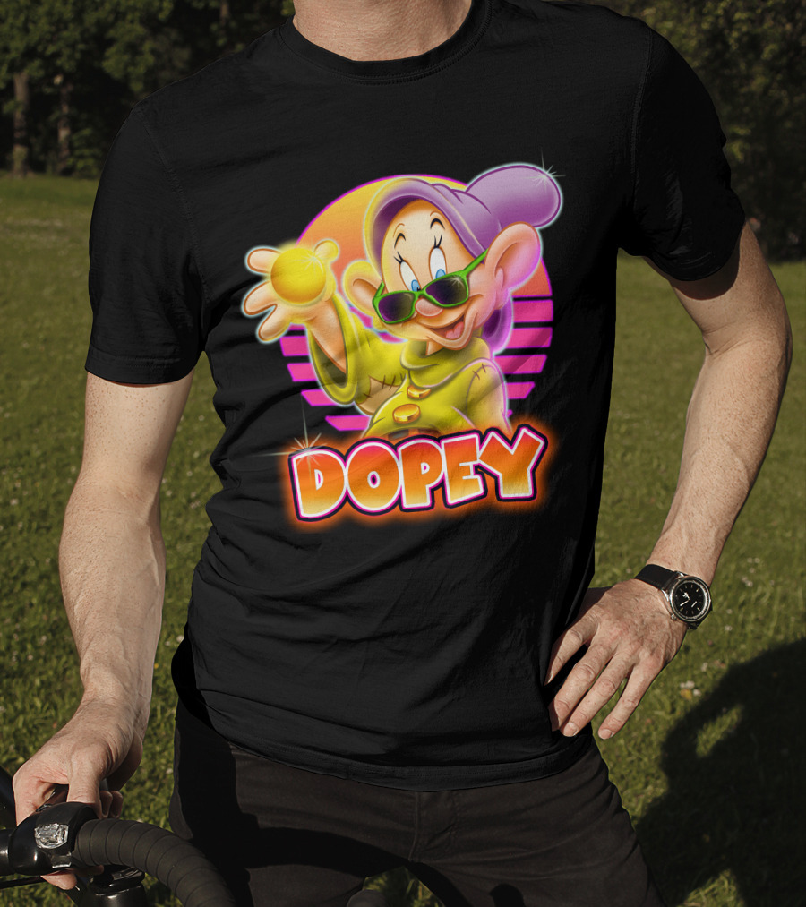 Dopey Retro Sunglasses Glow Neon Style T-Shirt