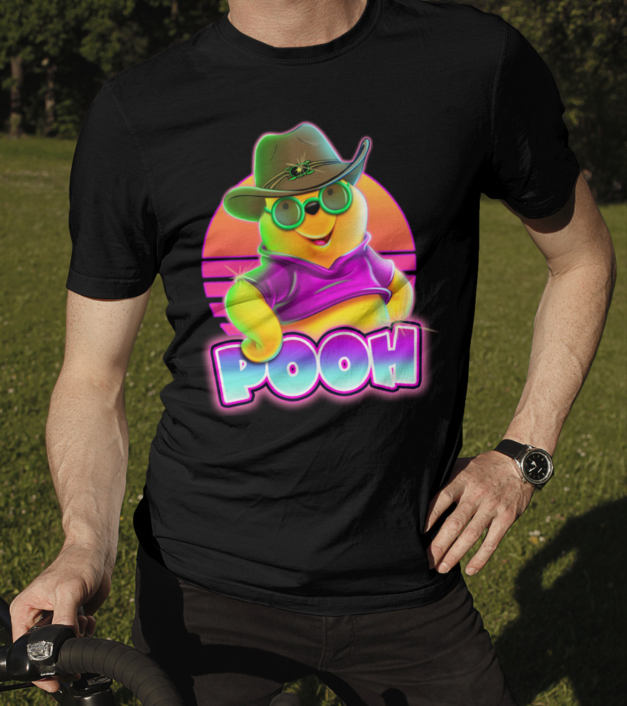 Pooh Retro Cool Style With Hat And Sunglasses T-Shirt