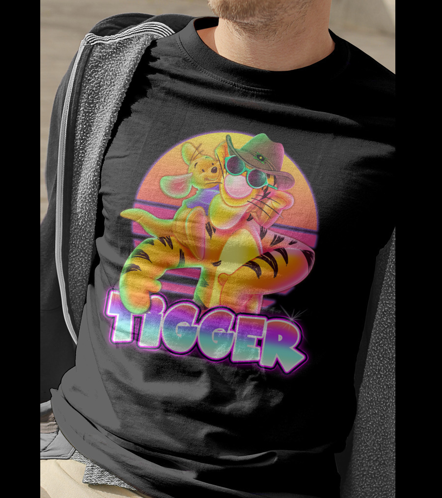 Tigger And Roo Neon Sunset Charm T-Shirt