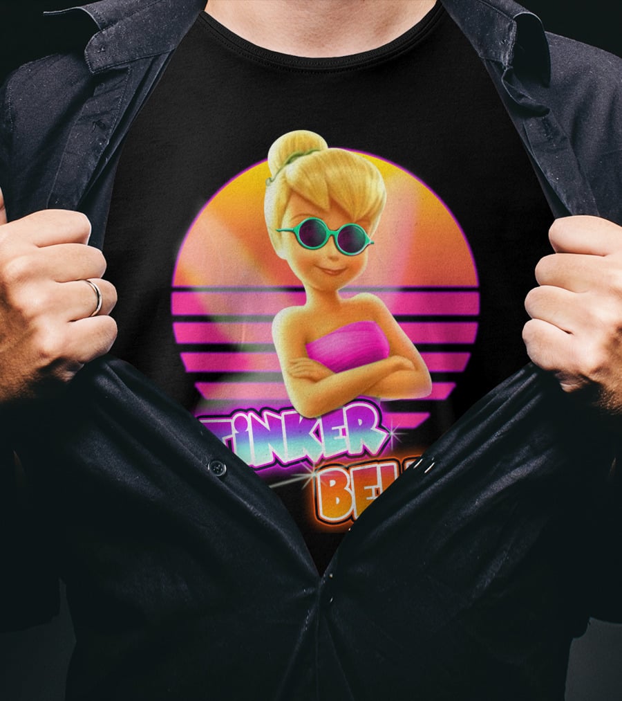 Tinker Bell 80S Retro Sunset Style T-Shirt