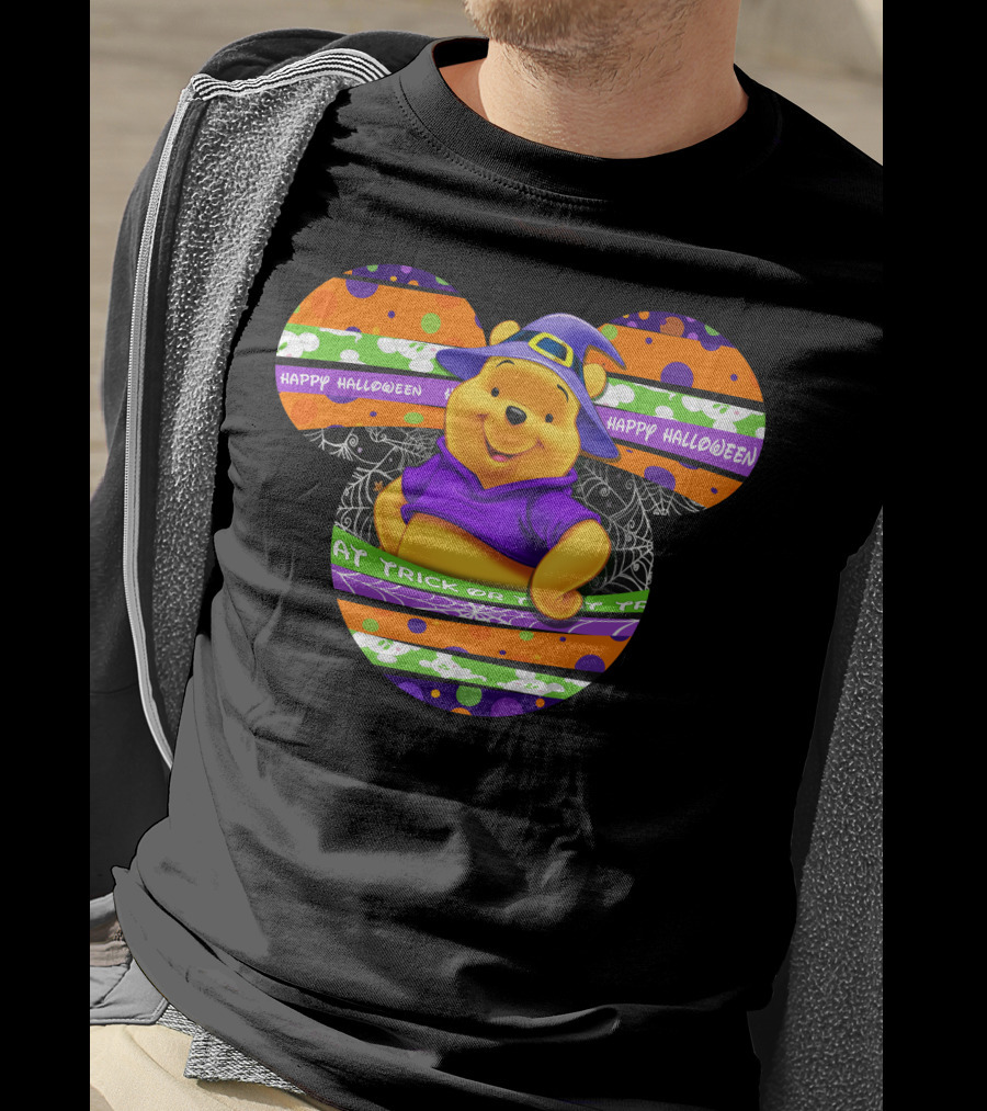 Winnie The Pooh Halloween Trick Or Treat Happy Halloween Mickey Ears T-Shirt