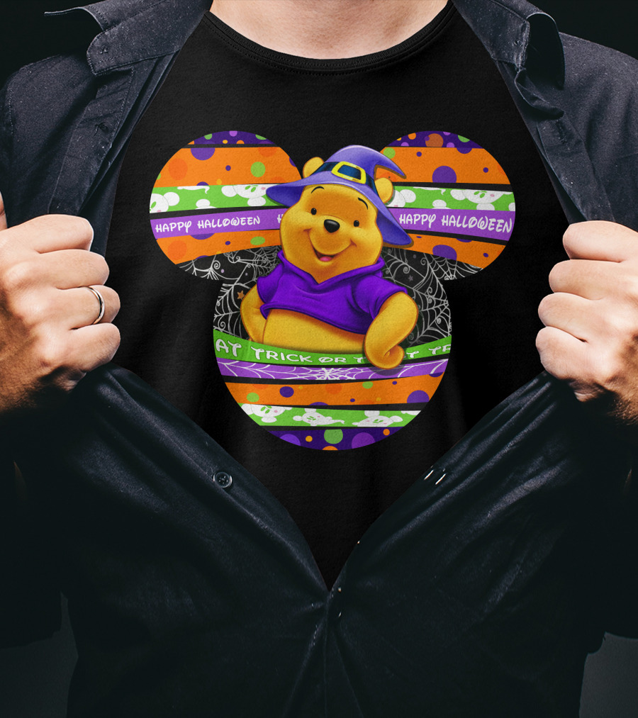 Winnie The Pooh Halloween Trick Or Treat Happy Halloween Mickey Ears T-Shirt