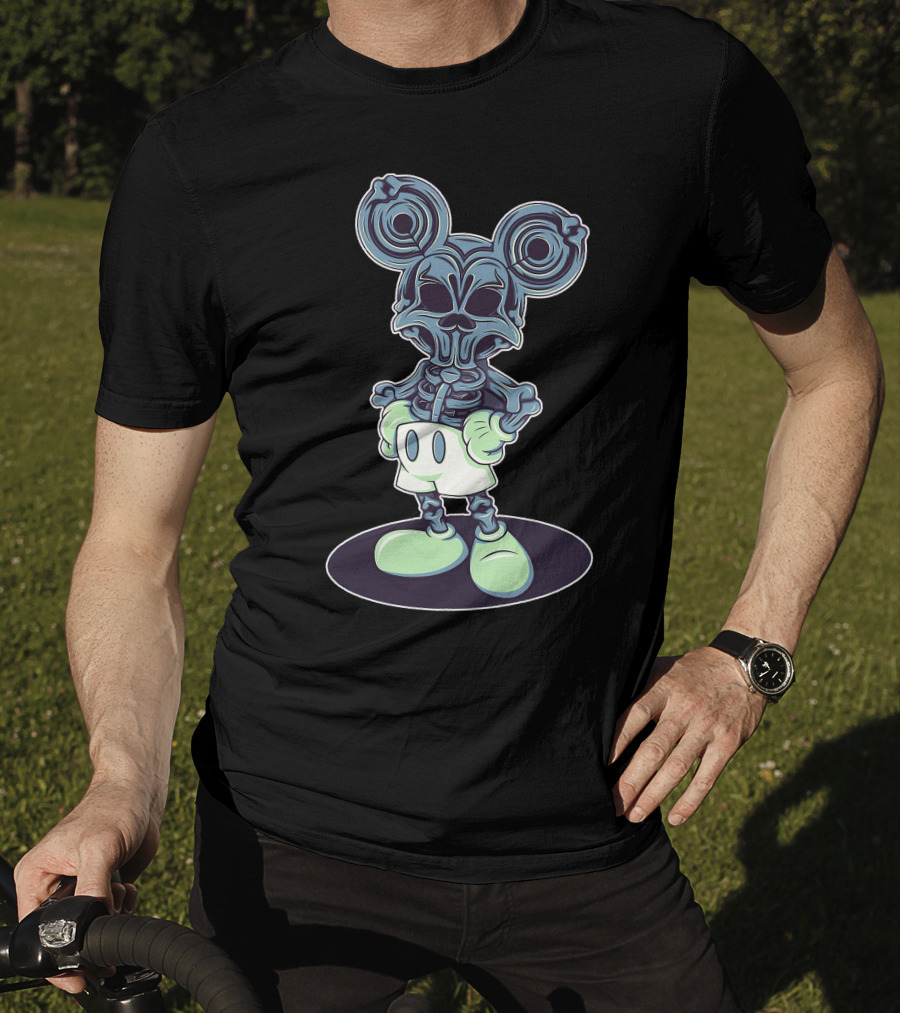 Halloween Creepy Skeleton Mouse Character T-Shirt