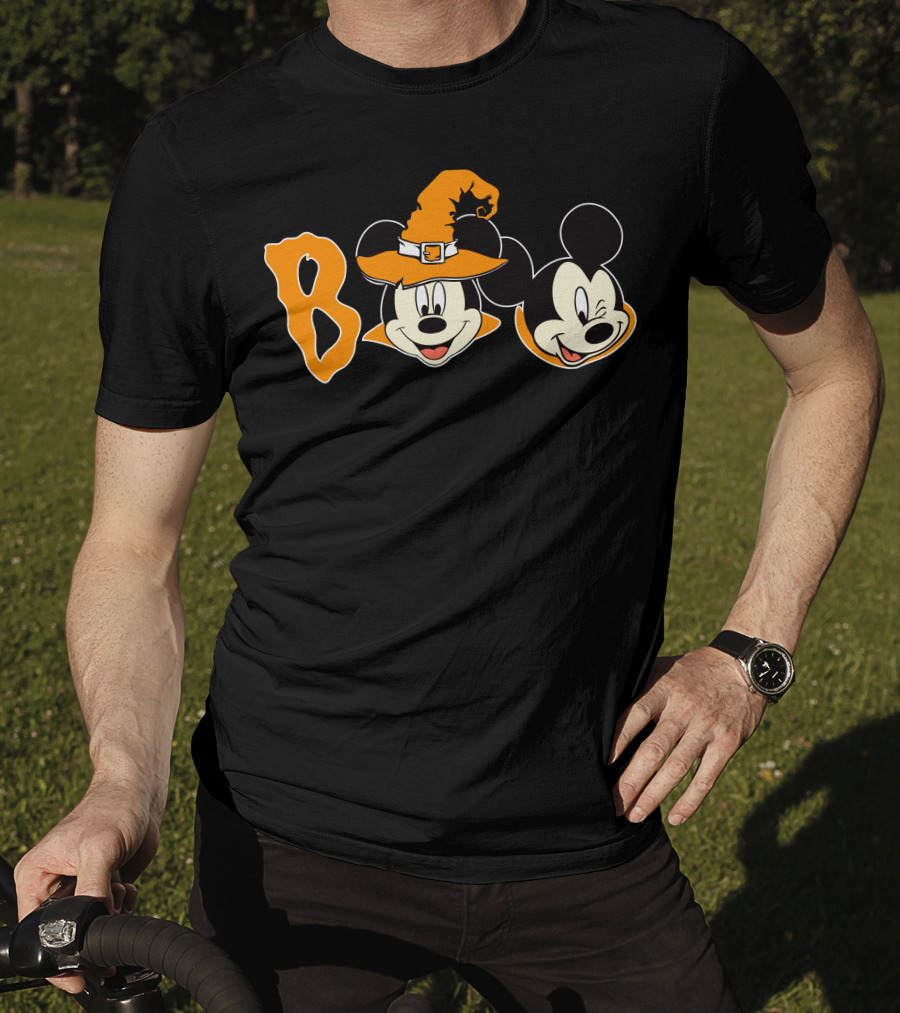 Boo Halloween Mickey Mouse Witch Hat T-Shirt