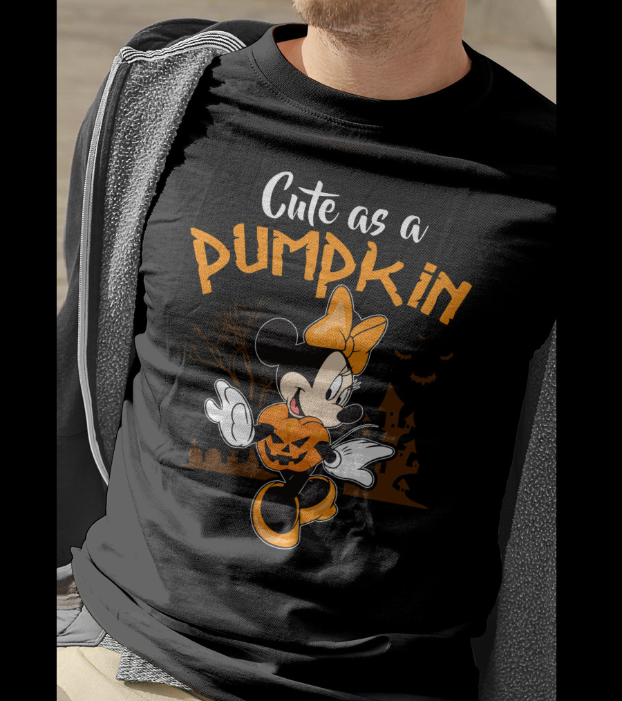 Cute As A Pumpkin Halloween 12 Minnie Mouse T-Shirt