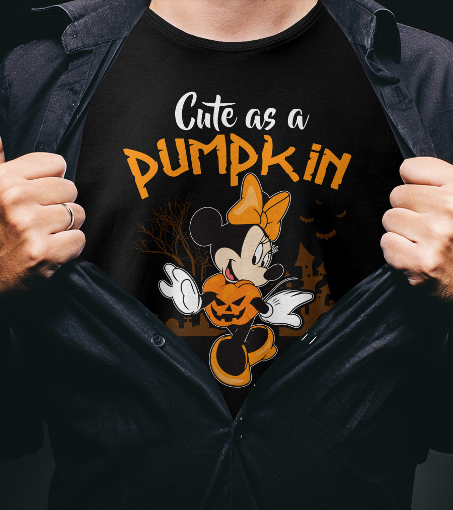 Cute As A Pumpkin Halloween 12 Minnie Mouse T-Shirt