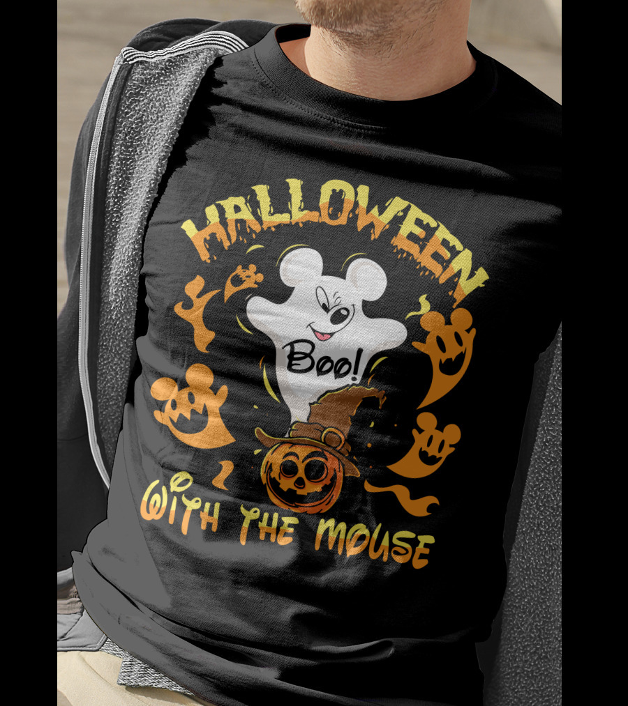 Halloween 21 Boo With The Mouse Ghost And Pumpkin Party T-Shirt