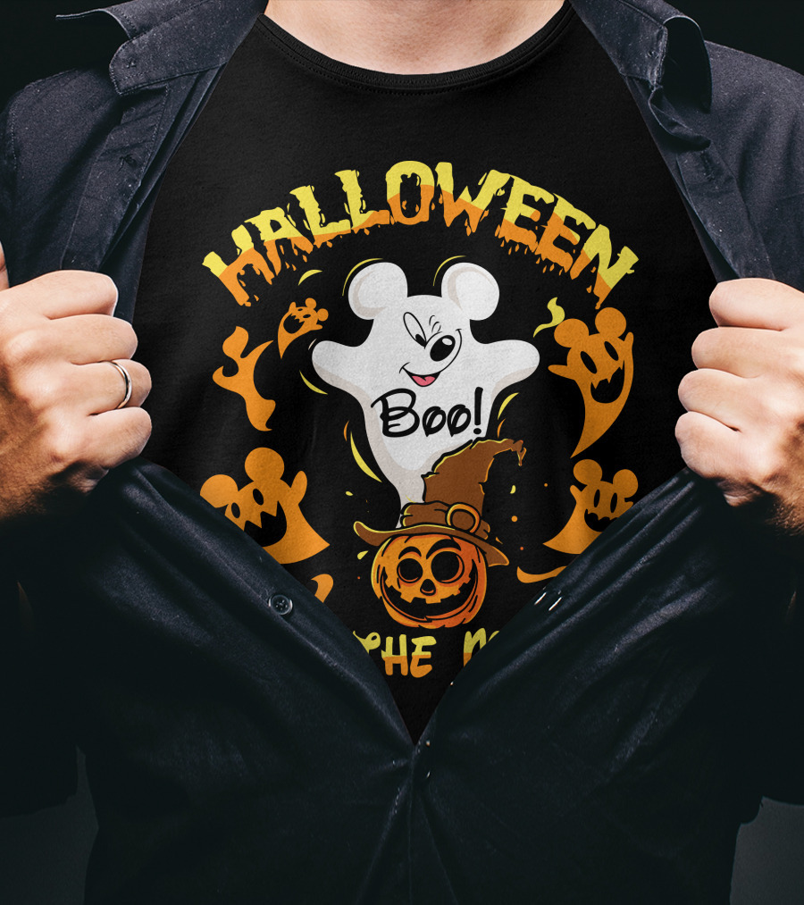 Halloween 21 Boo With The Mouse Ghost And Pumpkin Party T-Shirt