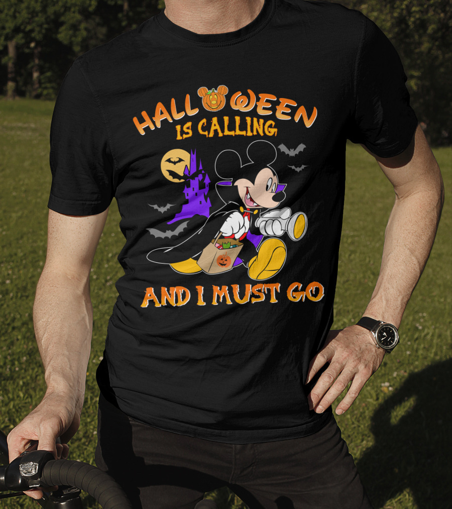 Halloween 24 Is Calling And I Must Go With Mickey Mouse In Costume T-Shirt
