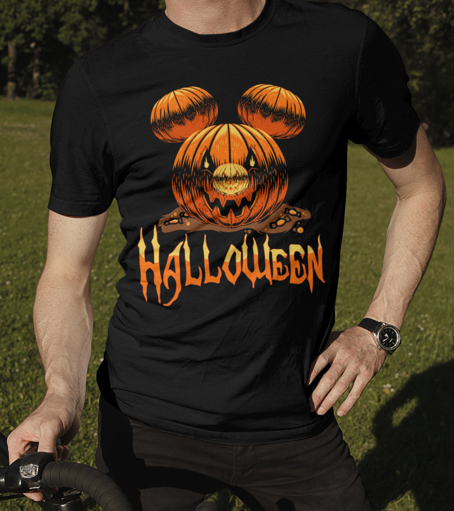 Halloween Pumpkin Mickey Ears T-Shirt