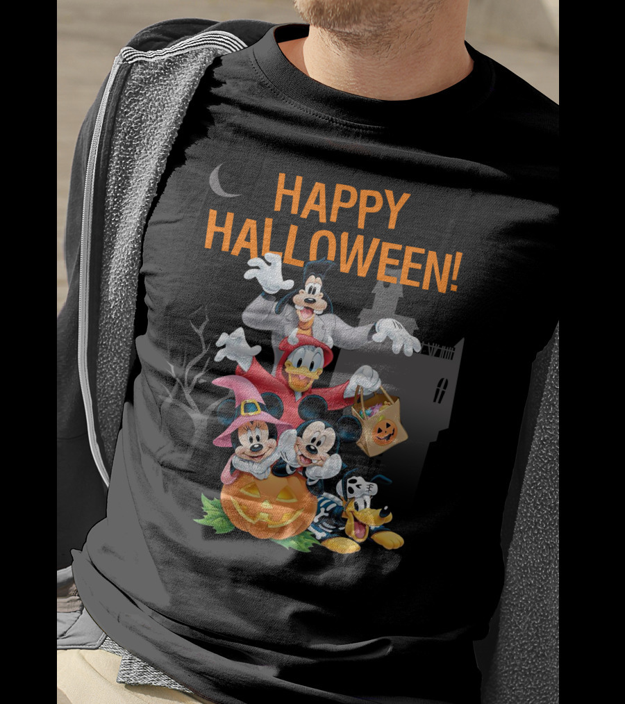 Happy Halloween 28 Mickey Donald Goofy Minnie Pluto T-Shirt