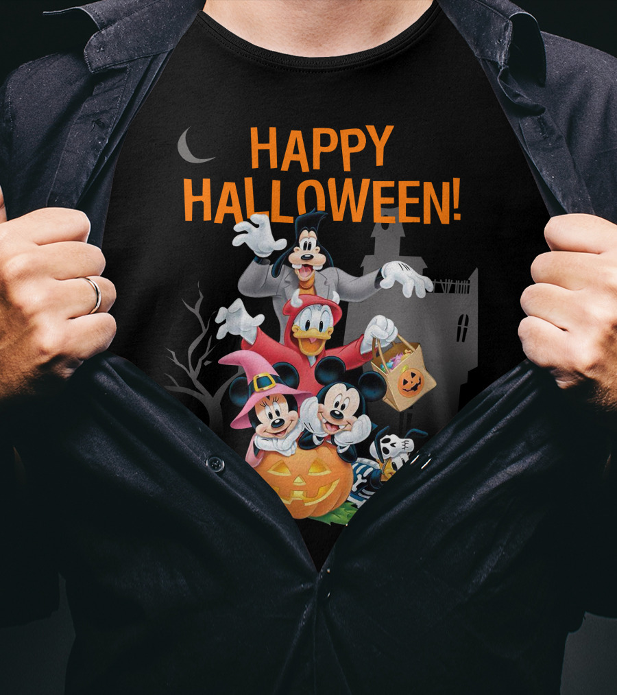 Happy Halloween 28 Mickey Donald Goofy Minnie Pluto T-Shirt