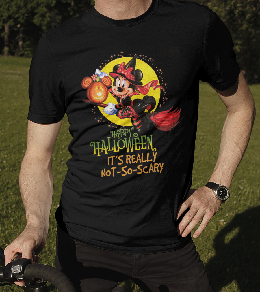 Happy Halloween It's Really Not-So-Scary Minnie Mouse Broomstick Potion Mickey Pumpkin T-Shirt