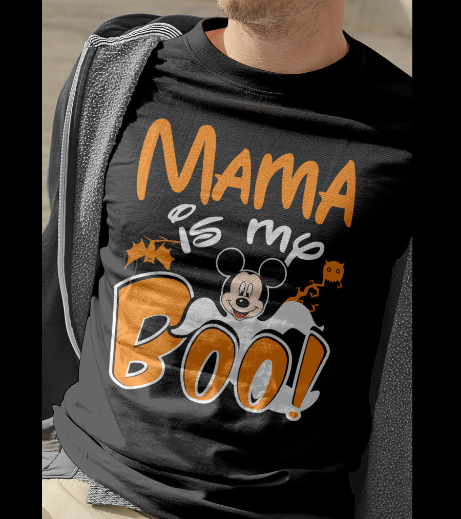Mama Is My Boo Halloween Mickey Mouse Ghost T-Shirt