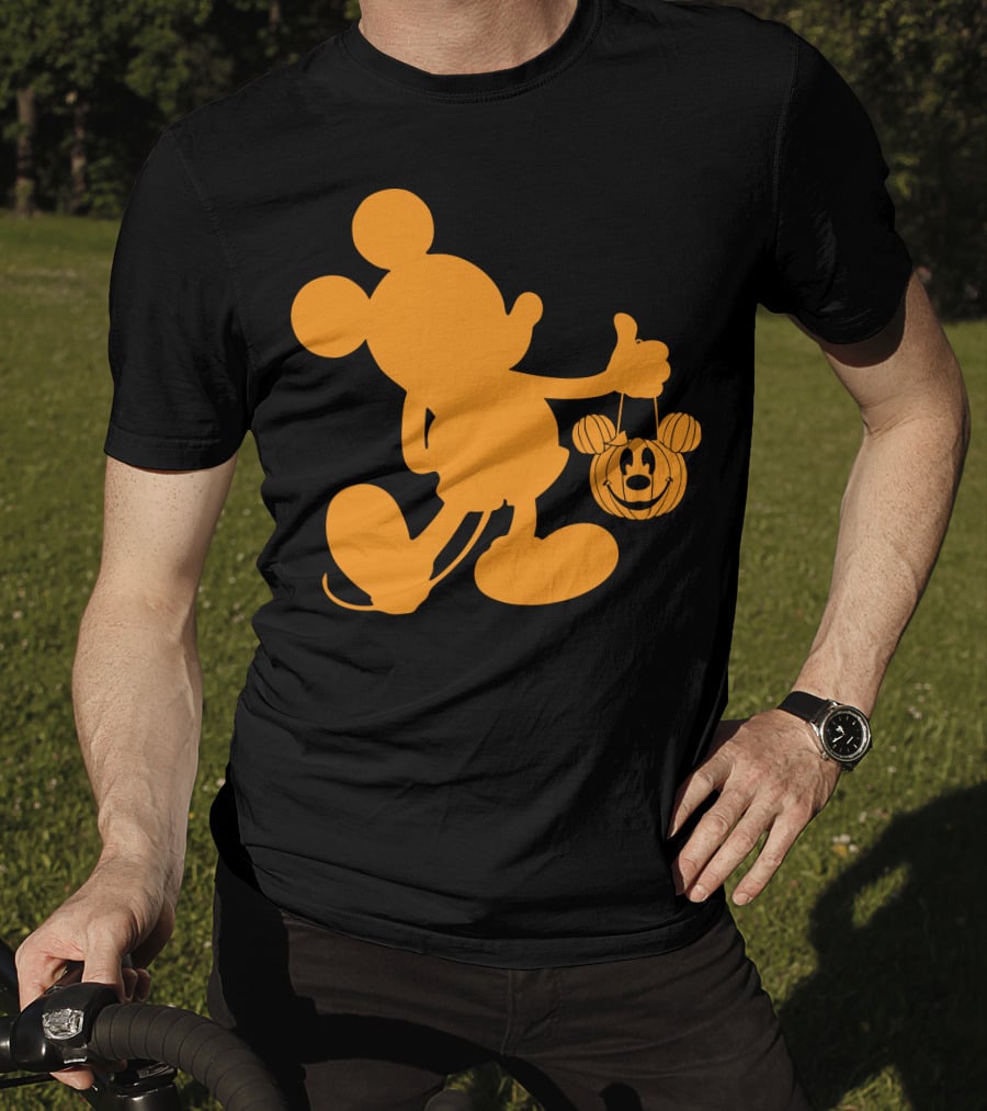 Mickey Mouse Halloween Pumpkin Silhouette T-Shirt