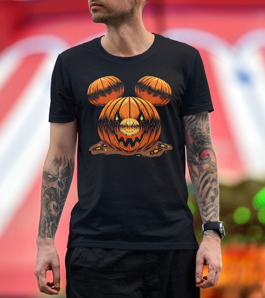 Halloween 76 Pumpkin Mouse Ears Jack-O'-Lantern T-Shirt