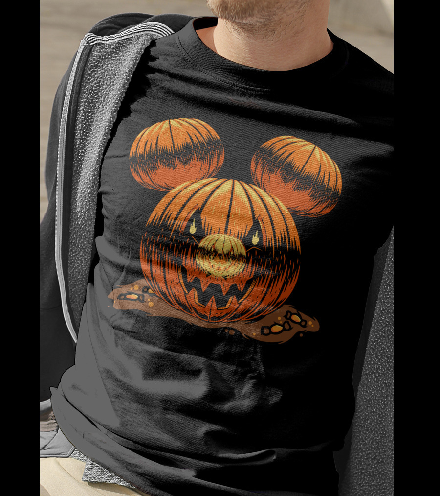 Halloween 76 Pumpkin Mouse Ears Jack-O'-Lantern T-Shirt