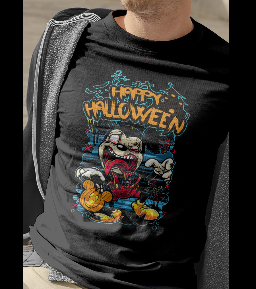 Happy Halloween Spooky Cartoon Pumpkin Party T-Shirt