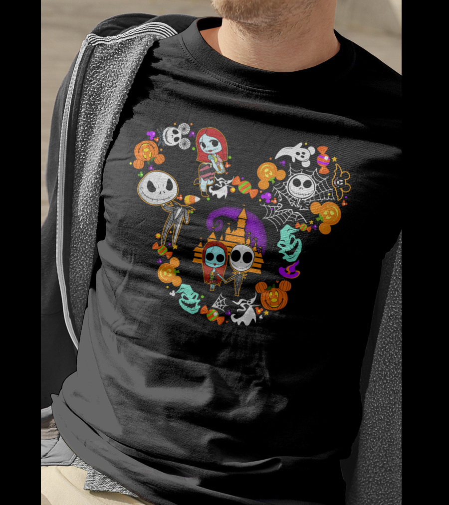 The Nightmare Before Christmas Disney Mickey Mouse Halloween Characters T-Shirt