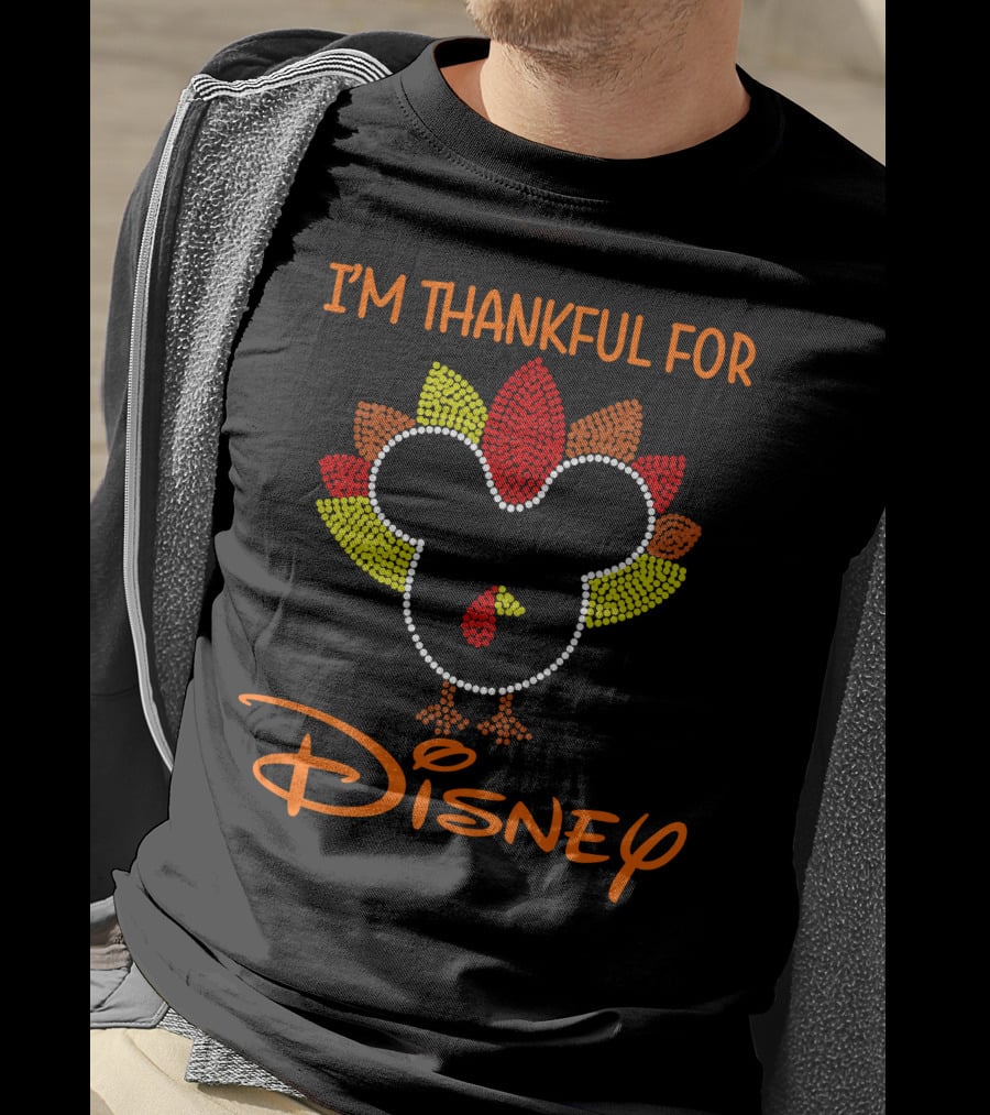 I'm Thankful For Disney Thanksgiving Turkey Mickey T-Shirt