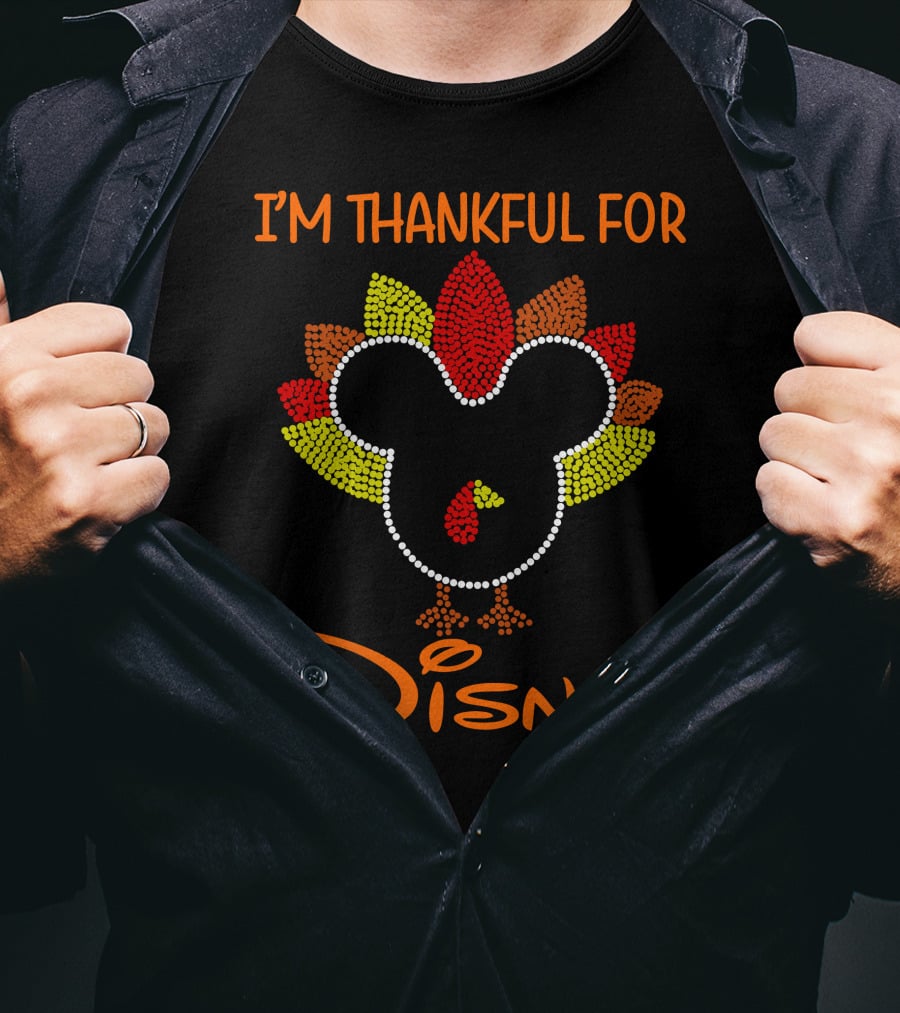 I'm Thankful For Disney Thanksgiving Turkey Mickey T-Shirt