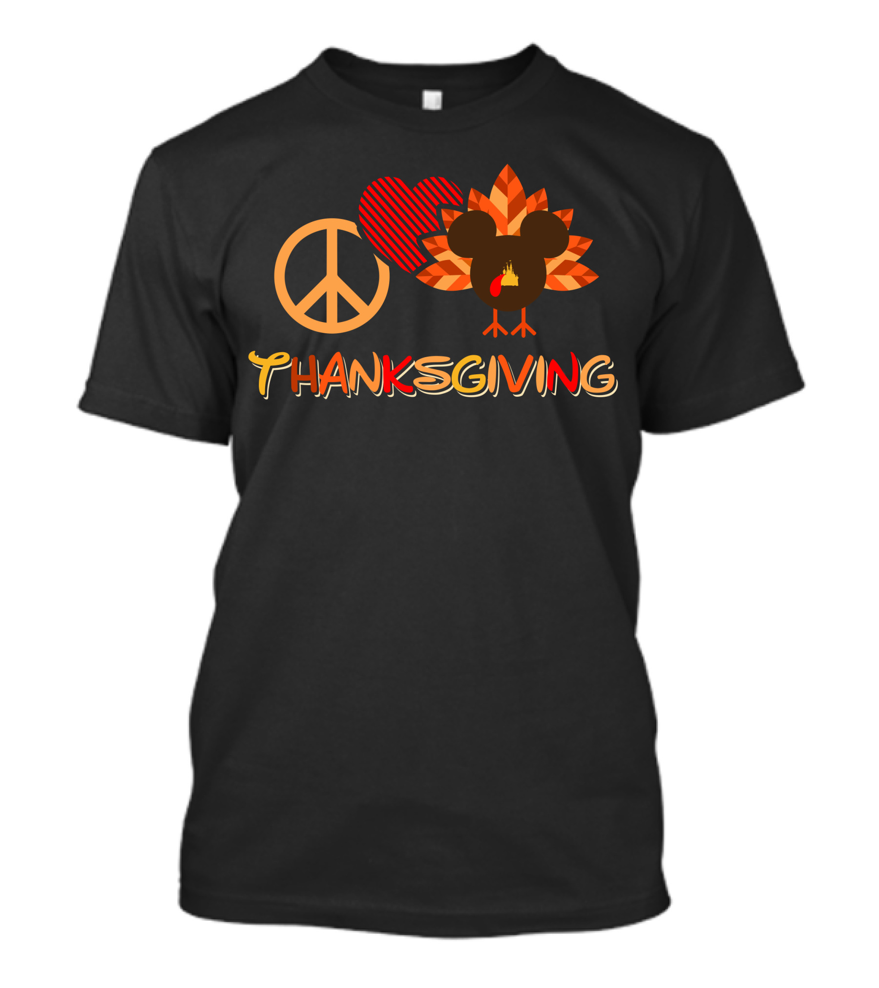 Thanksgiving Peace Love Turkey 28 T-Shirt