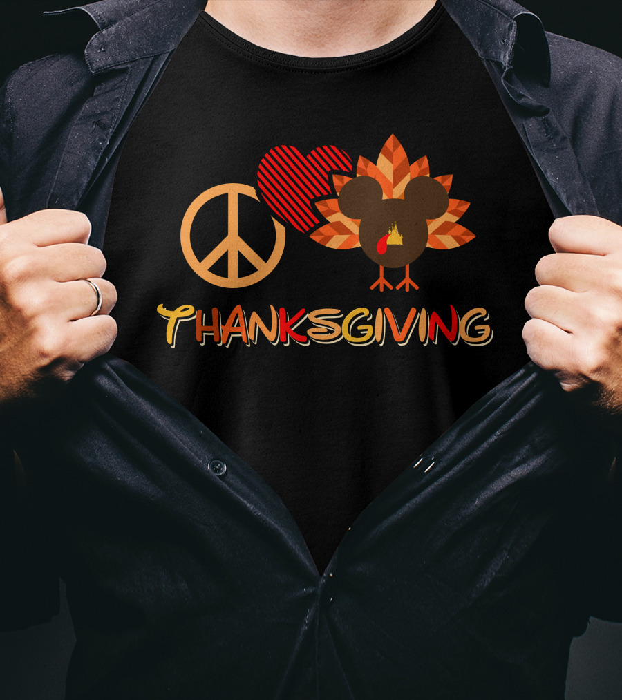 Thanksgiving Peace Love Turkey 28 T-Shirt