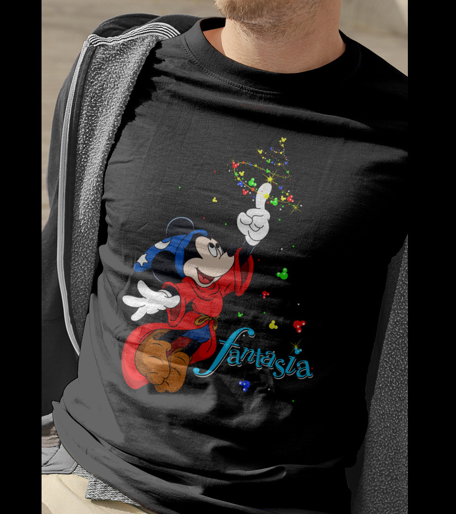 Fantasia Merry Christmas 110 Disney Mickey Mouse Sorcerer Iconic Classic T-Shirt