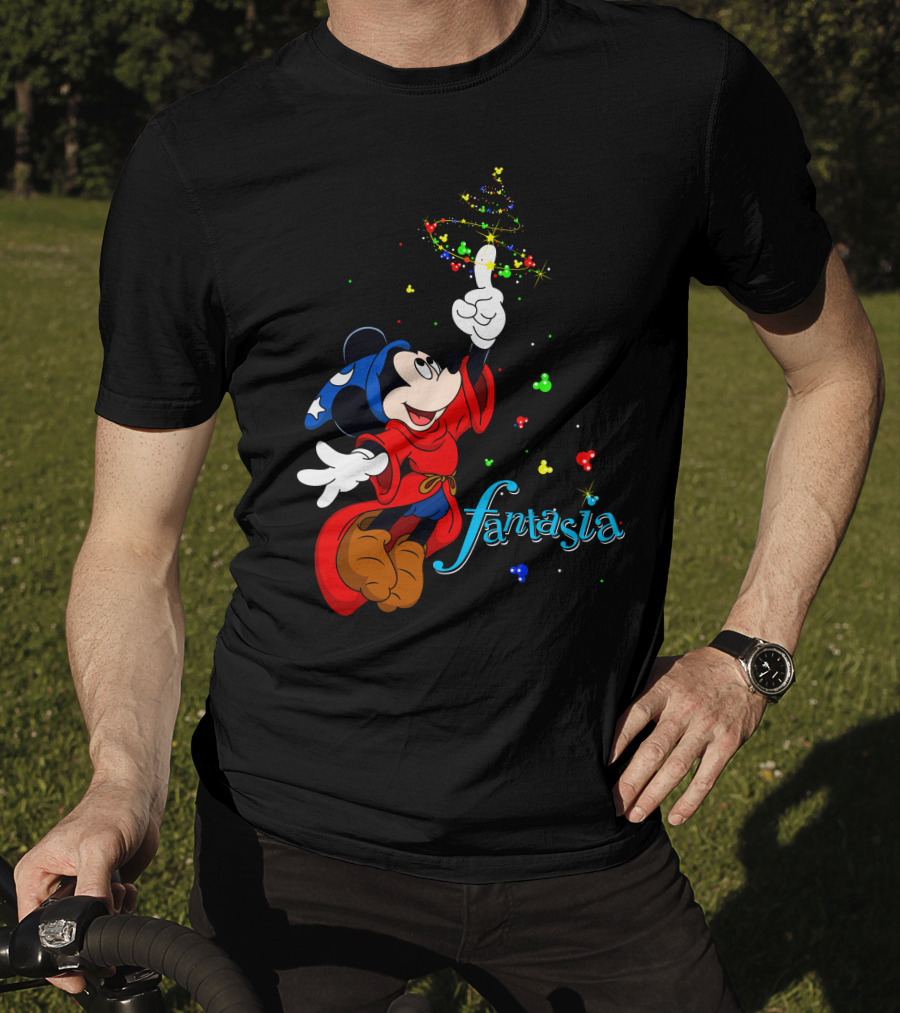 Fantasia Merry Christmas 110 Disney Mickey Mouse Sorcerer Iconic Classic T-Shirt