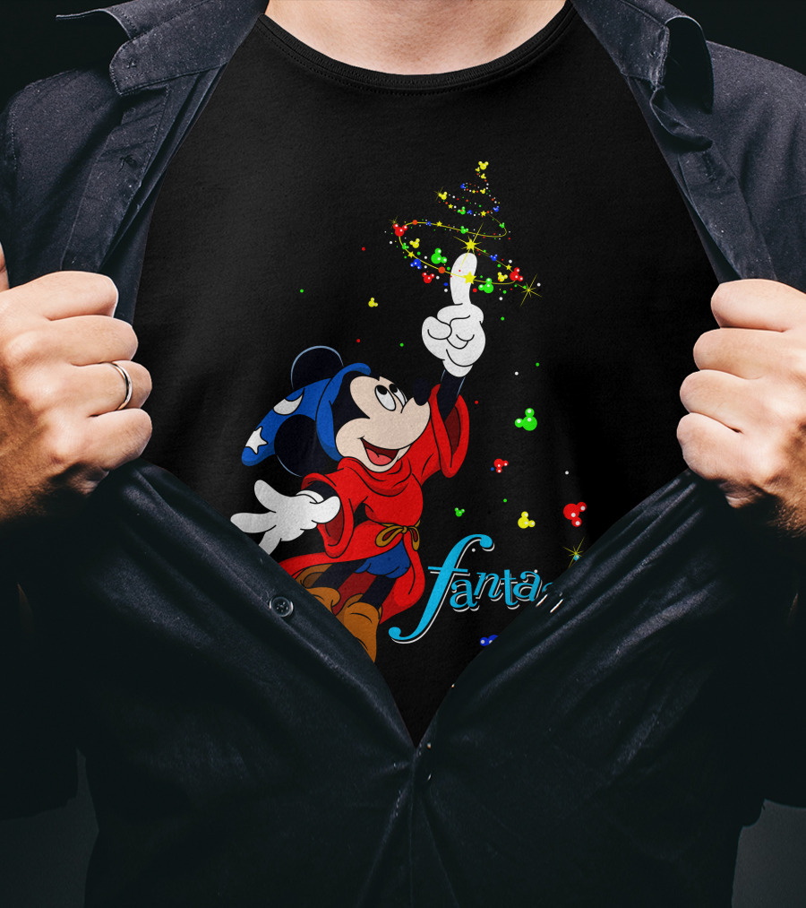 Fantasia Merry Christmas 110 Disney Mickey Mouse Sorcerer Iconic Classic T-Shirt