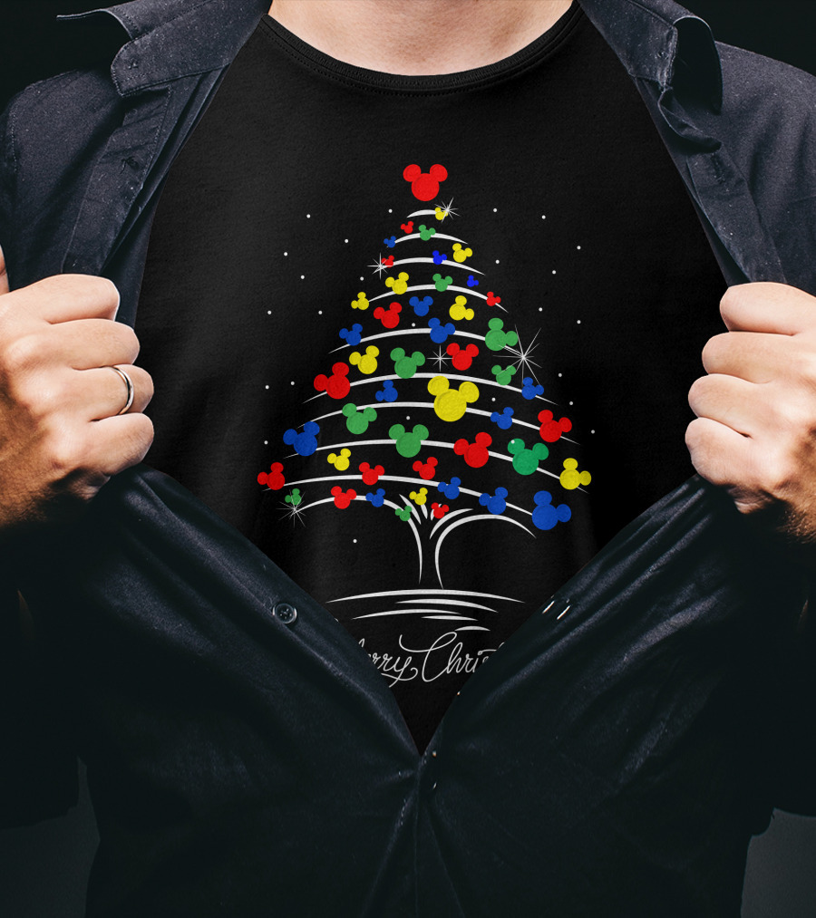 Merry Christmas Mickey Mouse Tree T-Shirt
