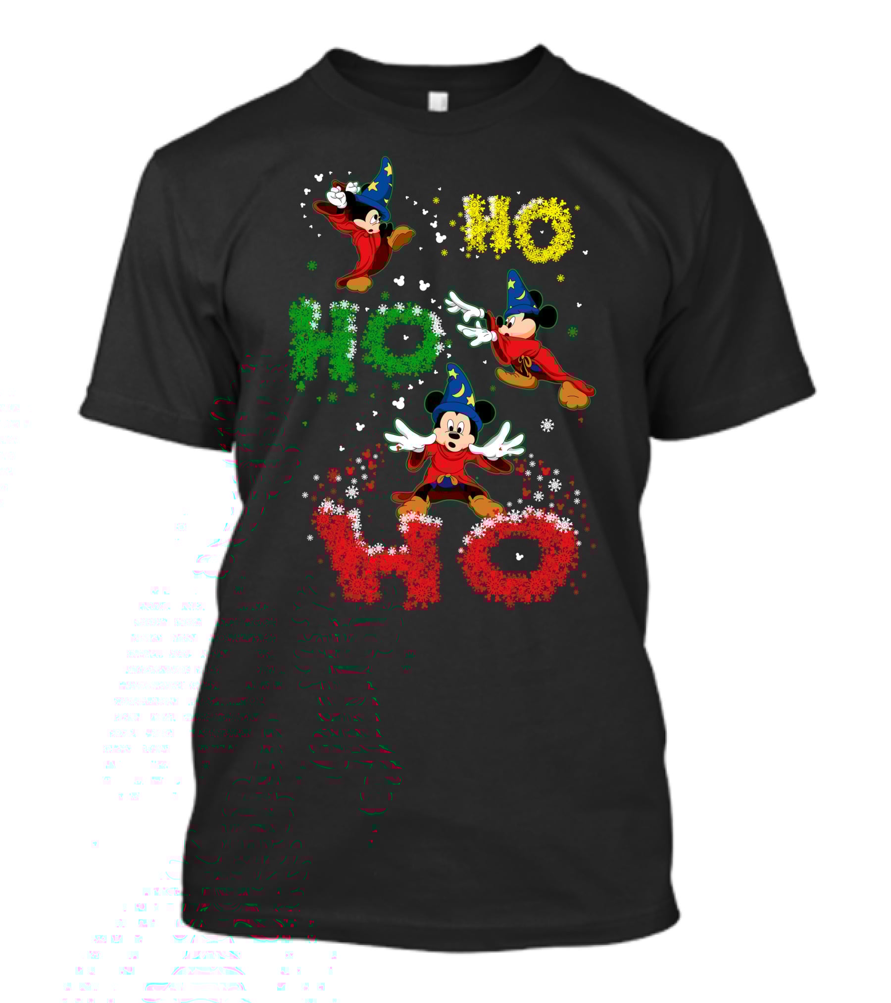 Merry Christmas 57 Mickey Mouse Fantasia Sorcerer's Apprentice Ho Ho Ho T-Shirt