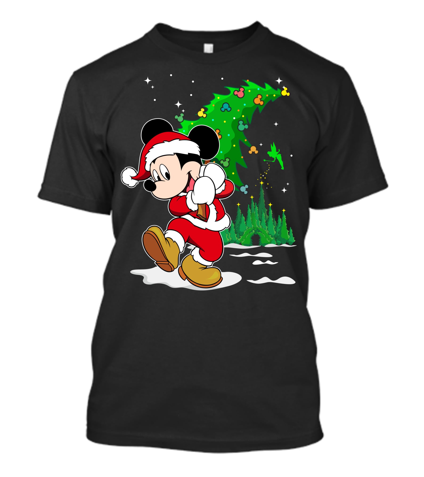 Merry Christmas Mickey Mouse Santa Magic Disney Tree T-Shirt