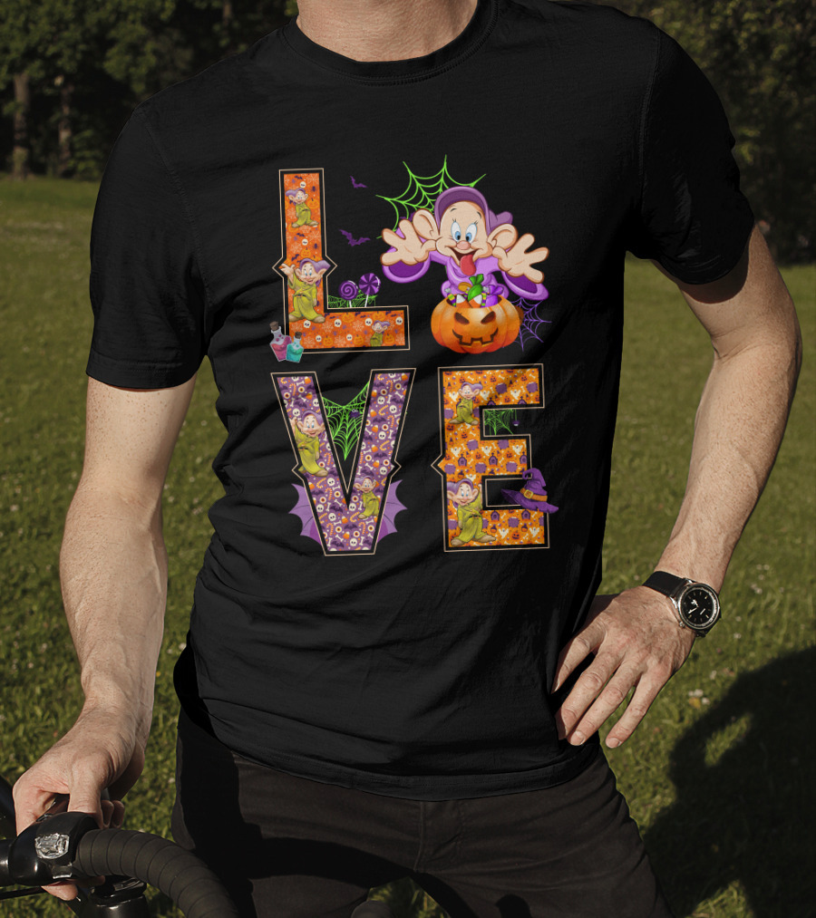 Love Halloween Dopey Pumpkin Spiderwebs T-Shirt