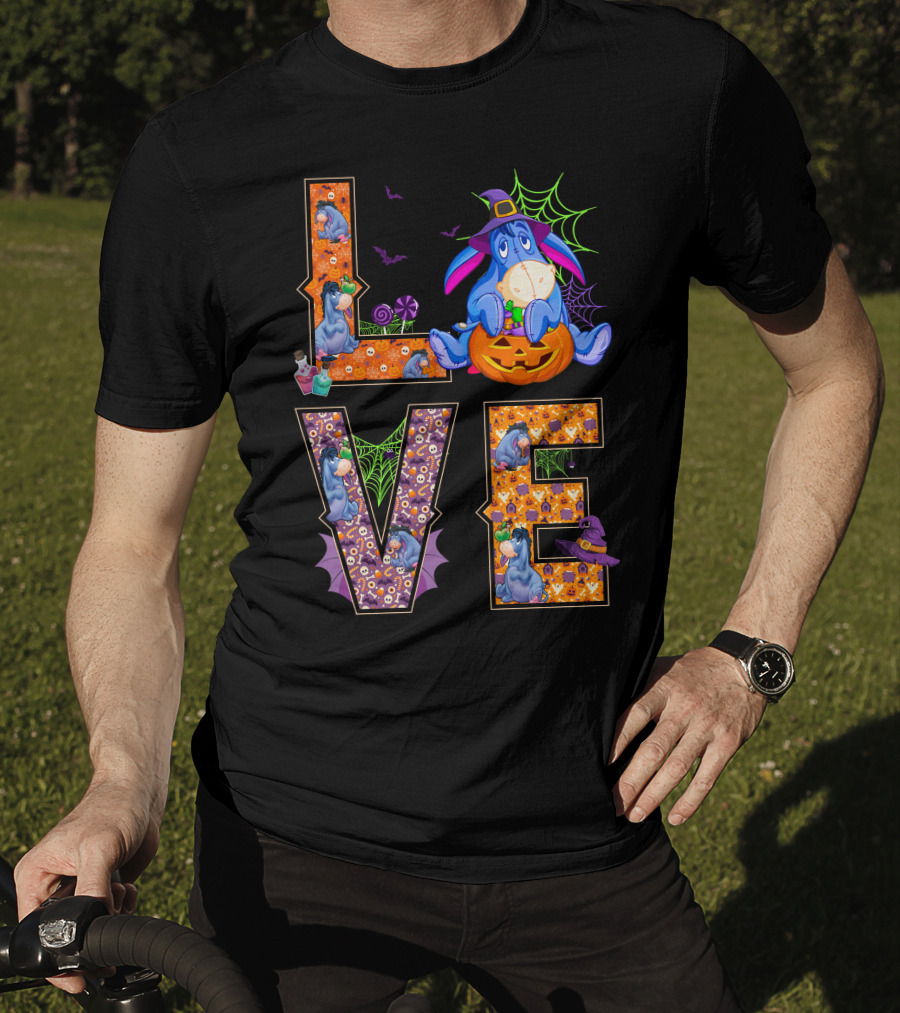 Eeyore Halloween Love Pumpkin Witch Hat Web T-Shirt