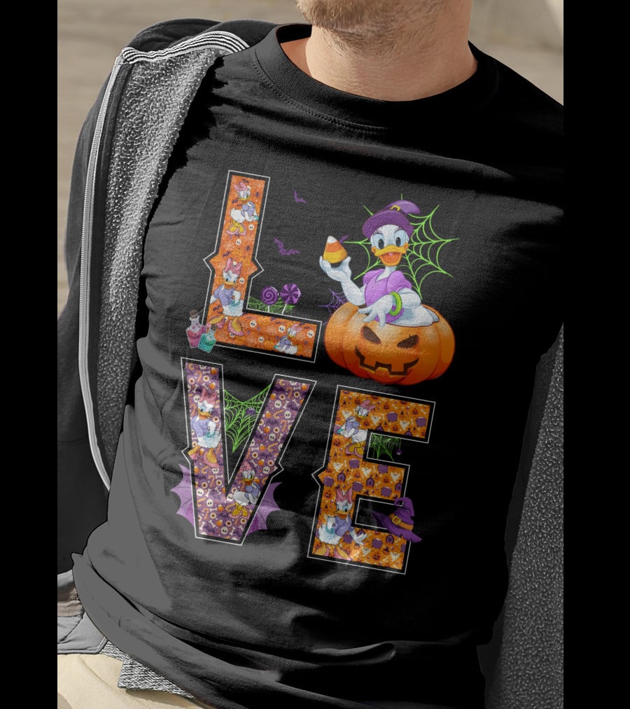 Love Daisy Duck Halloween Pumpkin Candy Corn Disney T-Shirt