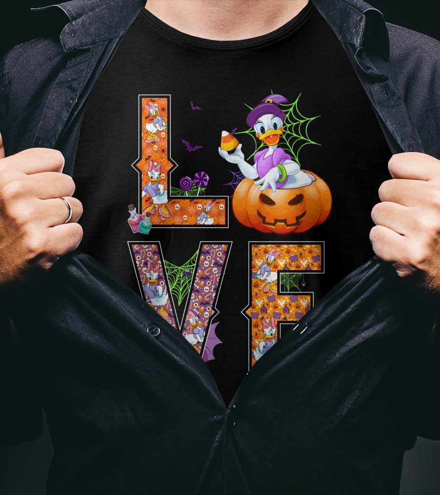 Love Daisy Duck Halloween Pumpkin Candy Corn Disney T-Shirt