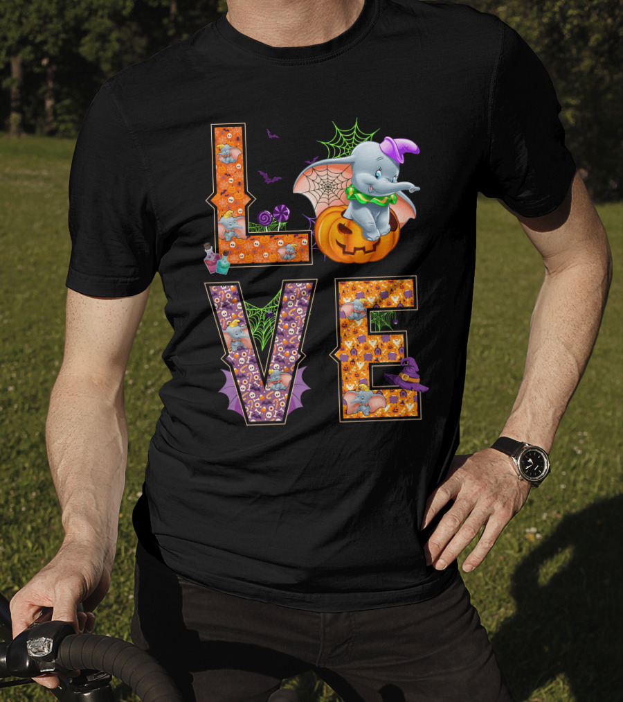 Dumbo Love Halloween Pumpkin Web Spooky Theme T-Shirt