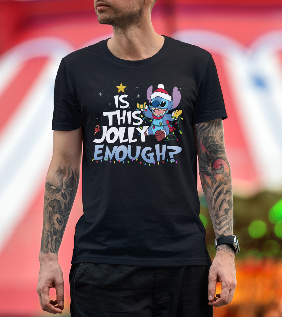Is This Jolly Enough Stitch Christmas T-Shirt