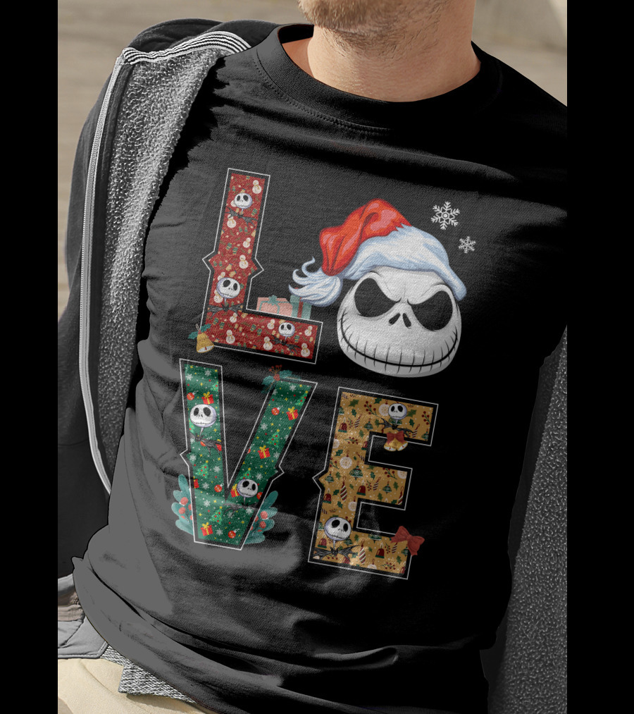 Love Jack Skellington Christmas Theme T-Shirt