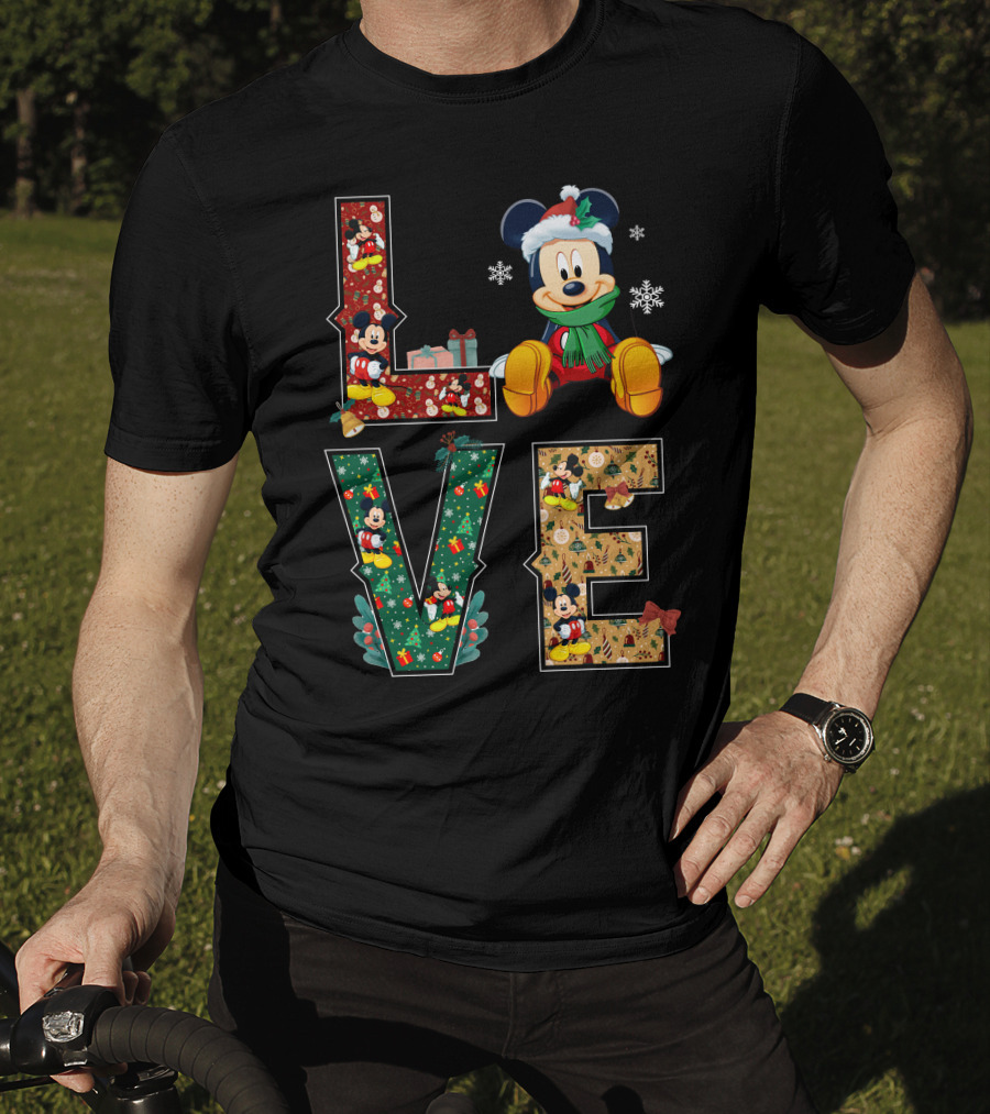 Mickey Mouse Christmas Love Holiday Festive Season T-Shirt
