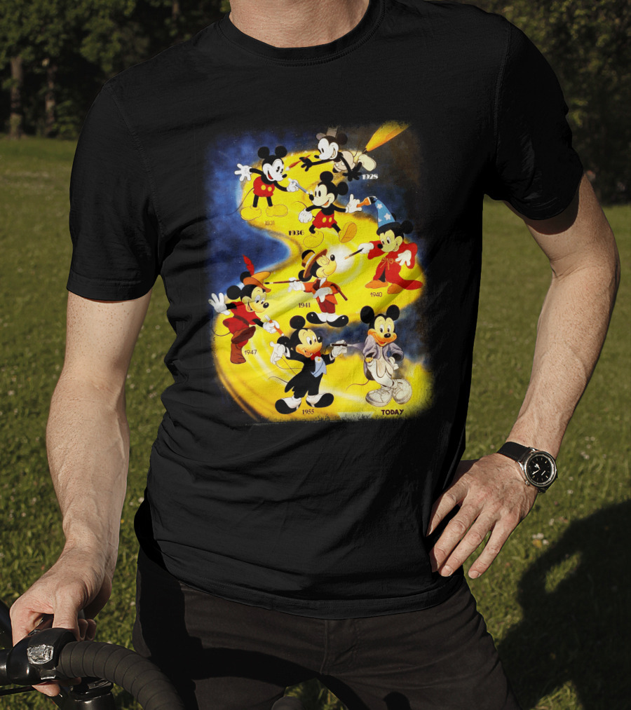 Mickey Through The Years 1928 1931 1936 1940 1941 1947 1955 Today T-Shirt