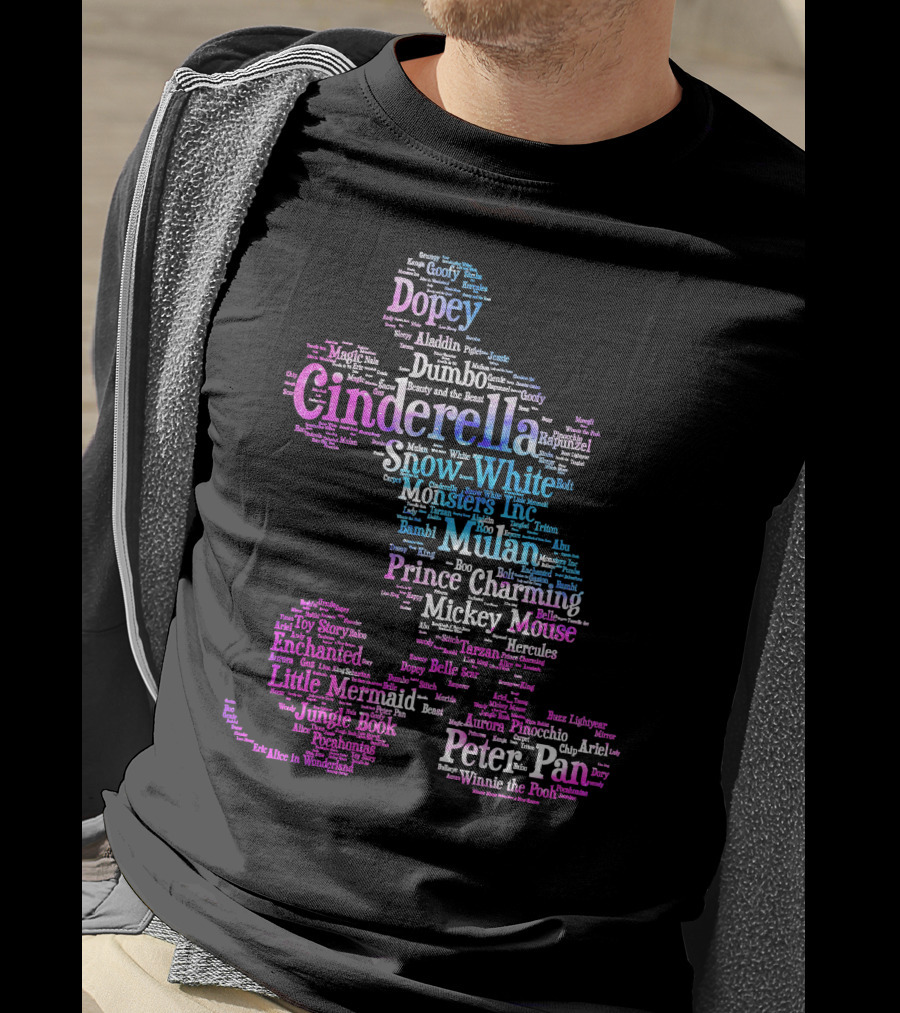 Cinderella Snow White Monsters Inc Mulan Mickey Mouse Peter Pan T-Shirt