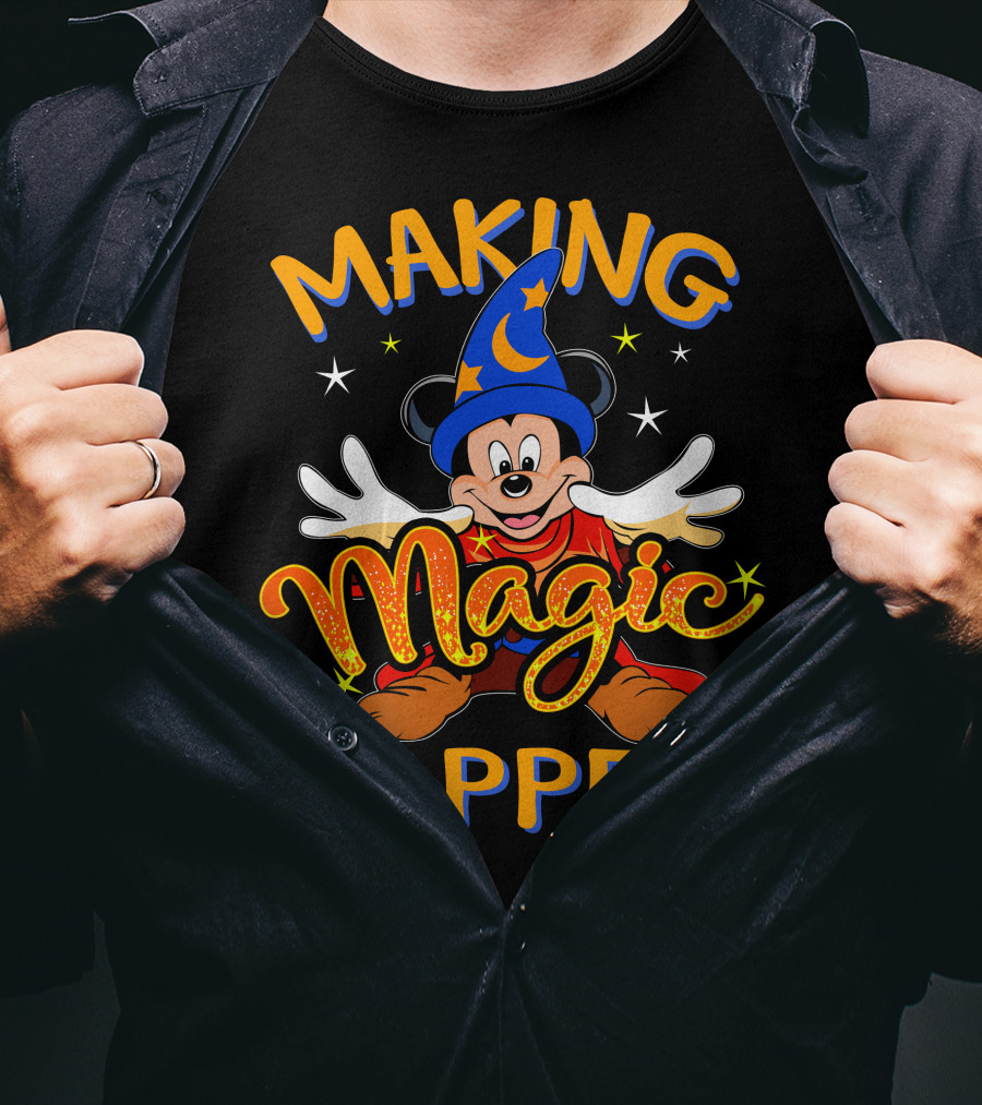 Making Magic Happen Sorcerer Mickey Disney T-Shirt