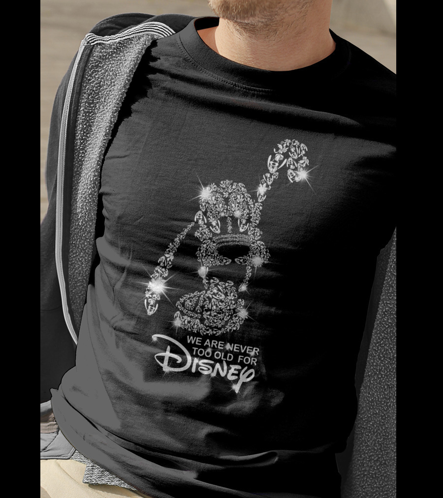 We Are Never Too Old For Disney Pluto Sparkle T-Shirt