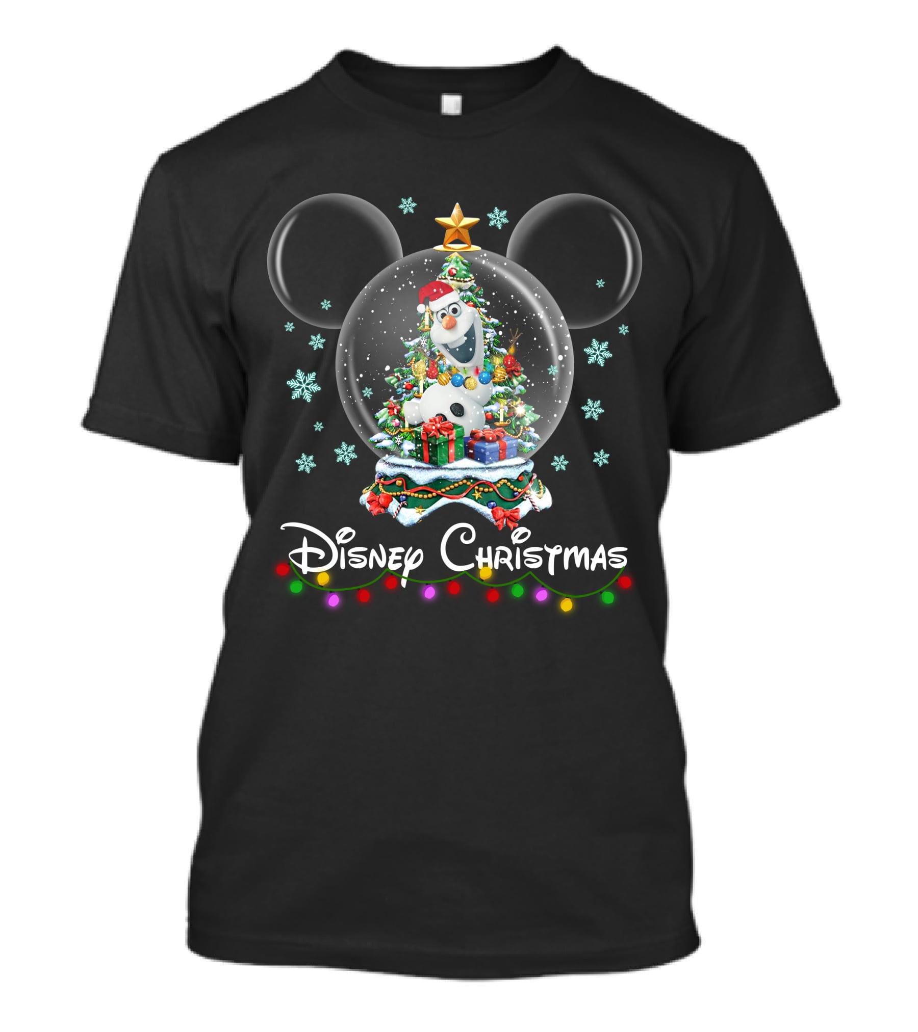 Disney Christmas Olaf Snow Globe Mickey Ears T-Shirt