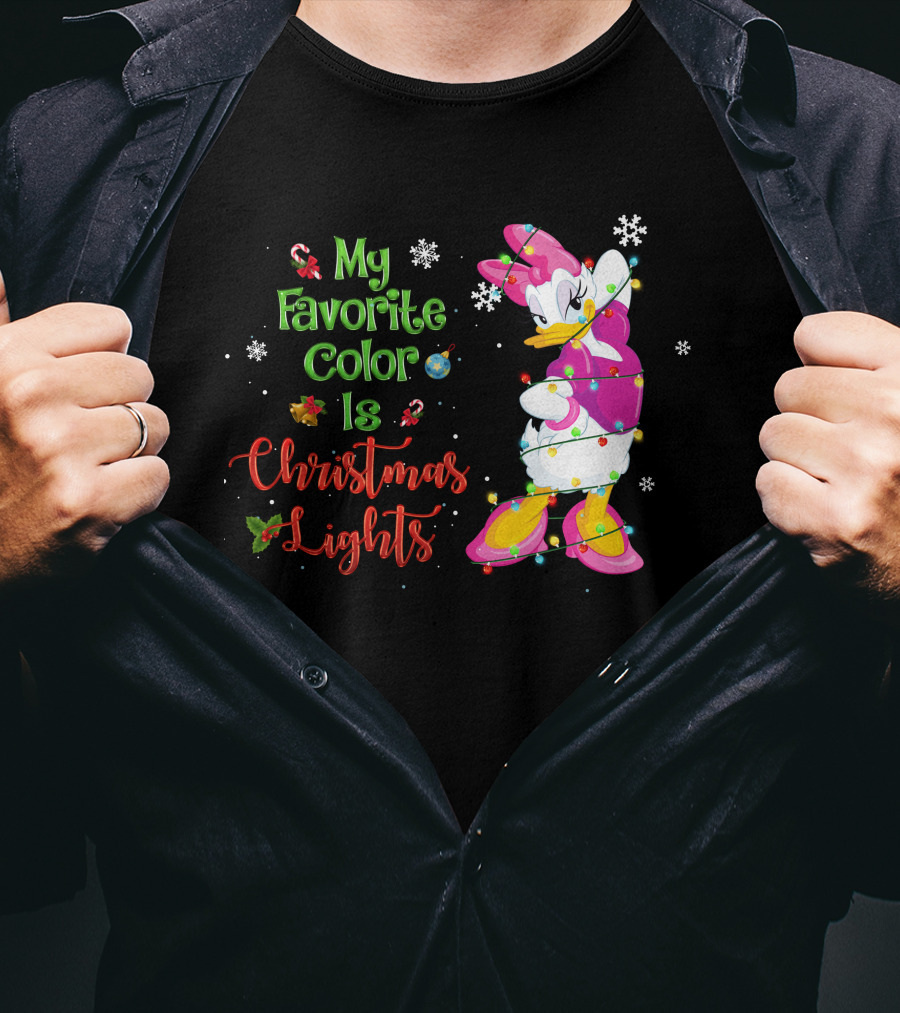 My Favorite Color Is Christmas Lights Daisy T-Shirt
