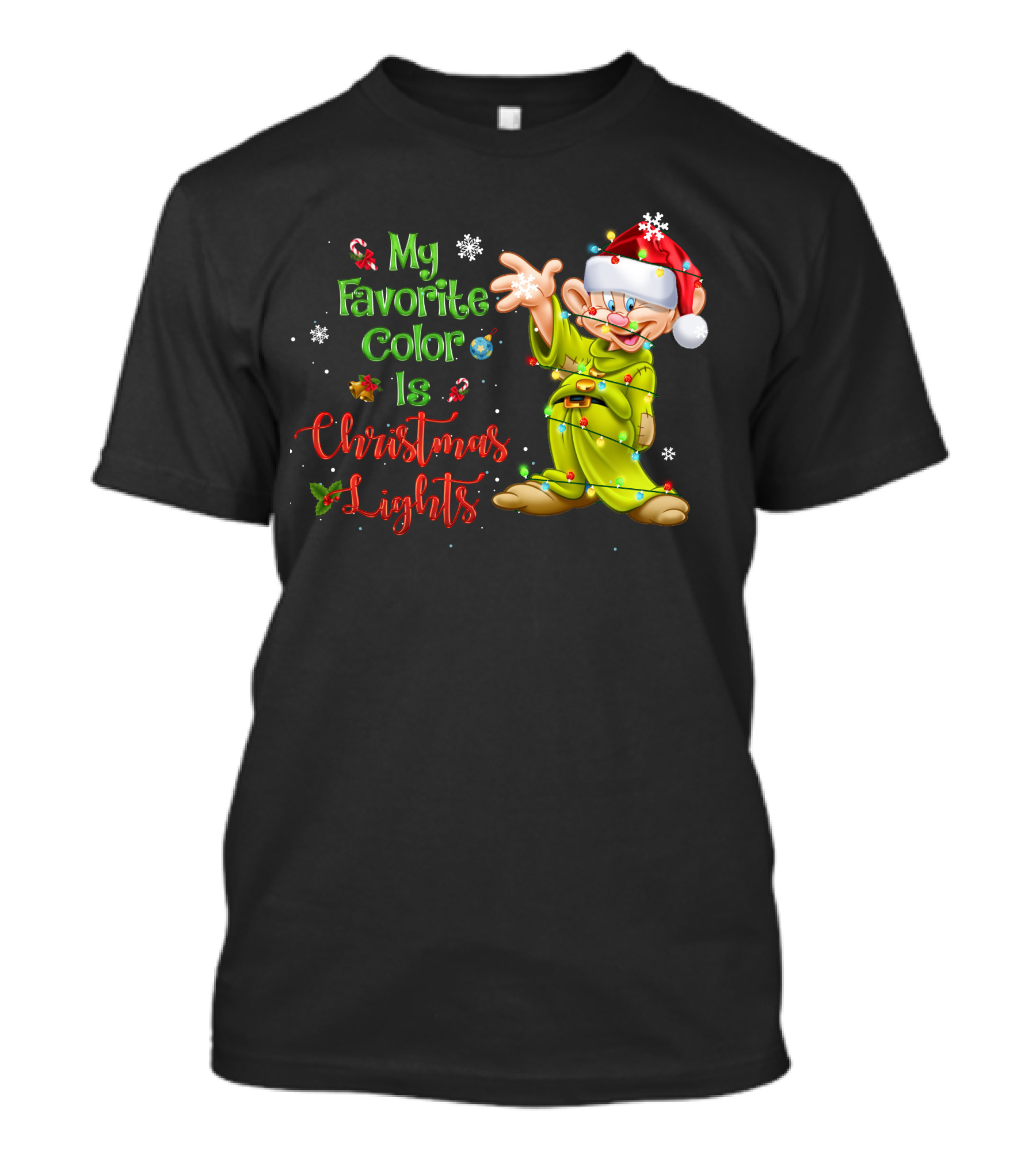 My Favorite Color Is Christmas Lights Dopey T-Shirt