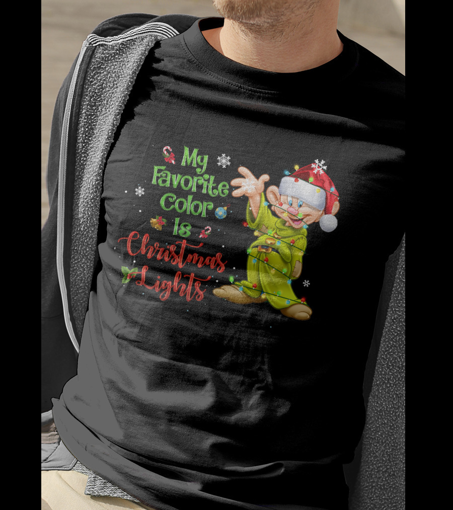 My Favorite Color Is Christmas Lights Dopey T-Shirt